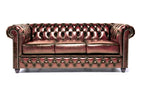 Canapea Chesterfield din piele naturală maro