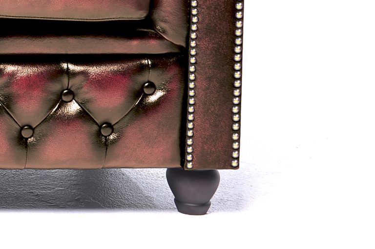 Canapea Chesterfield din piele naturală maro