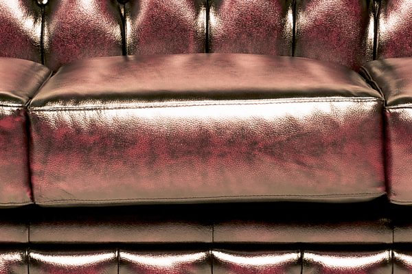 Canapea Chesterfield din piele naturală maro